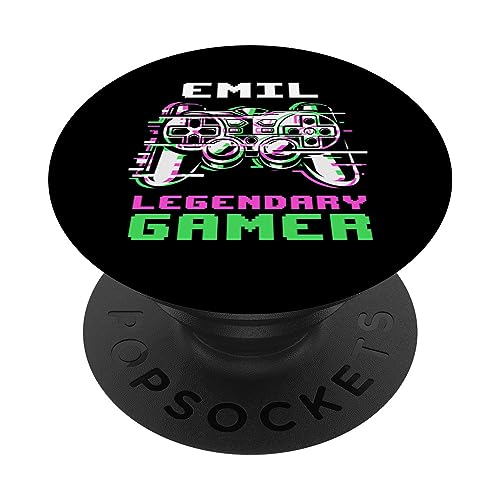 Emil - Legendary Gamer - Personalisiert PopSockets mit austauschbarem PopGrip von Personalisierte Gaming Geschenke Und Gamer Sprüche