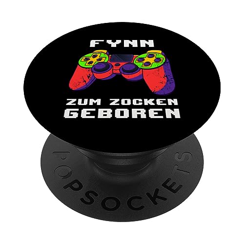 Fynn - Zum Zocken Geboren - Personalisiert PopSockets mit austauschbarem PopGrip von Personalisierte Gaming Geschenke Und Gamer Sprüche