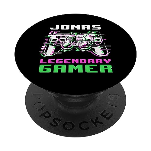 Jonas - Legendary Gamer - Personalisiert PopSockets mit austauschbarem PopGrip von Personalisierte Gaming Geschenke Und Gamer Sprüche