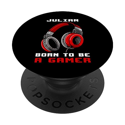 Julian - Born To Be A Gamer - Personalisiert PopSockets mit austauschbarem PopGrip von Personalisierte Gaming Geschenke Und Gamer Sprüche