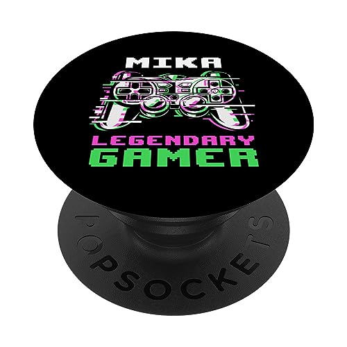 Mika - Legendary Gamer - Personalisiert PopSockets mit austauschbarem PopGrip von Personalisierte Gaming Geschenke Und Gamer Sprüche