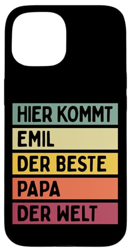 Hier Kommt Emil Der Beste Papa Der Welt Vatertag Retro Hülle für iPhone 15 Hier Kommt Emil Der Beste Papa Der Welt Vatertag Retro Hülle für iPhone 15 von Personalisierte Geschenke Emil
