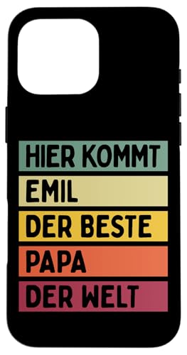 Hier Kommt Emil Der Beste Papa Der Welt Vatertag Retro Hülle für iPhone 16 Pro Max Hier Kommt Emil Der Beste Papa Der Welt Vatertag Retro Hülle für iPhone 16 Pro Max von Personalisierte Geschenke Emil
