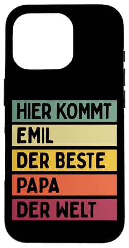 Hier Kommt Emil Der Beste Papa Der Welt Vatertag Retro Hülle für iPhone 16 Pro Hier Kommt Emil Der Beste Papa Der Welt Vatertag Retro Hülle für iPhone 16 Pro von Personalisierte Geschenke Emil