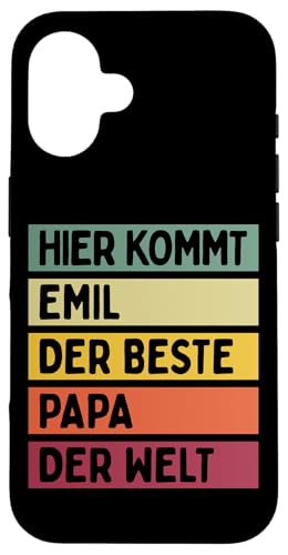 Hier Kommt Emil Der Beste Papa Der Welt Vatertag Retro Hülle für iPhone 16 Hier Kommt Emil Der Beste Papa Der Welt Vatertag Retro Hülle für iPhone 16 von Personalisierte Geschenke Emil