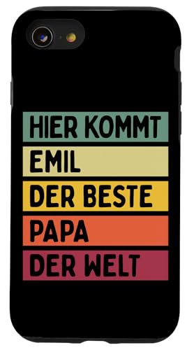 Hier Kommt Emil Der Beste Papa Der Welt Vatertag Retro Hülle für iPhone SE (2020) / 7 / 8 von Personalisierte Geschenke Emil