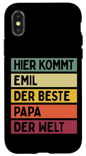 Hier Kommt Emil Der Beste Papa Der Welt Vatertag Retro Hülle für iPhone X/XS Hier Kommt Emil Der Beste Papa Der Welt Vatertag Retro Hülle für iPhone X/XS von Personalisierte Geschenke Emil