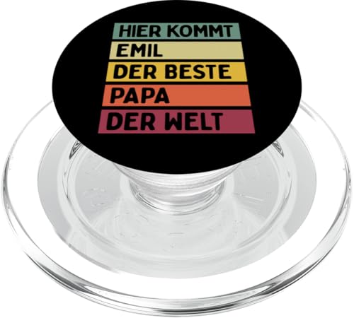 Hier Kommt Emil Der Beste Papa Der Welt Vatertag Retro PopSockets PopGrip für MagSafe Hier Kommt Emil Der Beste Papa Der Welt Vatertag Retro PopSockets PopGrip für MagSafe von Personalisierte Geschenke Emil