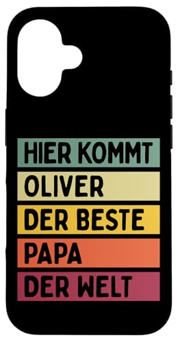 Hier Kommt Oliver Der Beste Papa Der Welt Vatertag Retro Hülle für iPhone 16 Hier Kommt Oliver Der Beste Papa Der Welt Vatertag Retro Hülle für iPhone 16 von Personalisierte Geschenke Oliver