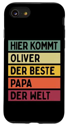 Hier Kommt Oliver Der Beste Papa Der Welt Vatertag Retro Hülle für iPhone SE (2020) / 7 / 8 von Personalisierte Geschenke Oliver