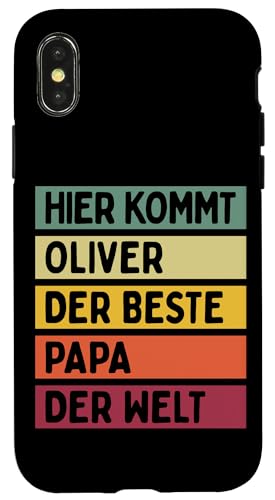 Hier Kommt Oliver Der Beste Papa Der Welt Vatertag Retro Hülle für iPhone X/XS Hier Kommt Oliver Der Beste Papa Der Welt Vatertag Retro Hülle für iPhone X/XS von Personalisierte Geschenke Oliver