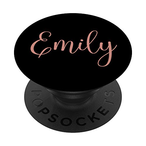 Emily Personalisierbarer Name in Rosa und Schwarz PopSockets mit austauschbarem PopGrip von Personalized Custom Names by M.Kokolo