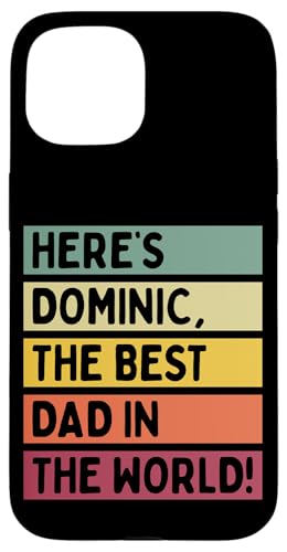 Hier ist Dominic, der beste Vater der Welt, Vatertag, Retro Hülle für iPhone 15 von Personalized Gift Ideas Dominic