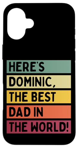 Hier ist Dominic, der beste Vater der Welt, Vatertag, Retro Hülle für iPhone 16 Plus Hier ist Dominic, der beste Vater der Welt, Vatertag, Retro Hülle für iPhone 16 Plus von Personalized Gift Ideas Dominic