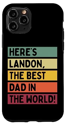 Hier ist Landon, der beste Vater der Welt, Vatertag, Retro Hülle für iPhone 11 Pro von Personalized Gift Ideas Landon