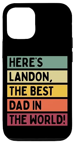 Hier ist Landon, der beste Vater der Welt, Vatertag, Retro Hülle für iPhone 12/12 Pro von Personalized Gift Ideas Landon