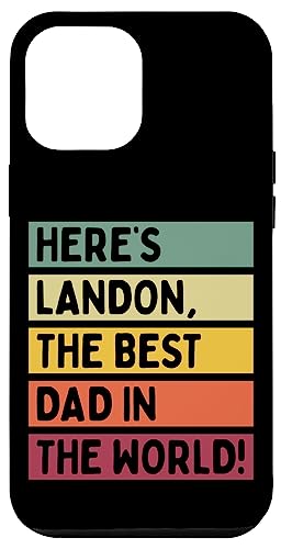 Hier ist Landon, der beste Vater der Welt, Vatertag, Retro Hülle für iPhone 12 Pro Max von Personalized Gift Ideas Landon