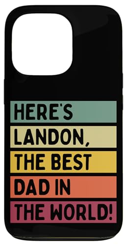 Hier ist Landon, der beste Vater der Welt, Vatertag, Retro Hülle für iPhone 13 Pro von Personalized Gift Ideas Landon