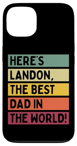 Hier ist Landon, der beste Vater der Welt, Vatertag, Retro Hülle für iPhone 13 von Personalized Gift Ideas Landon
