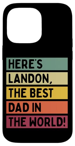 Hier ist Landon, der beste Vater der Welt, Vatertag, Retro Hülle für iPhone 14 Pro Max von Personalized Gift Ideas Landon