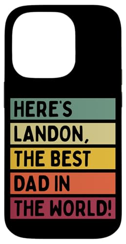 Hier ist Landon, der beste Vater der Welt, Vatertag, Retro Hülle für iPhone 14 Pro von Personalized Gift Ideas Landon