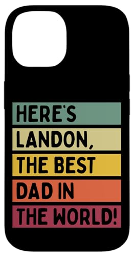 Hier ist Landon, der beste Vater der Welt, Vatertag, Retro Hülle für iPhone 14 von Personalized Gift Ideas Landon