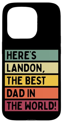Hier ist Landon, der beste Vater der Welt, Vatertag, Retro Hülle für iPhone 15 Pro von Personalized Gift Ideas Landon