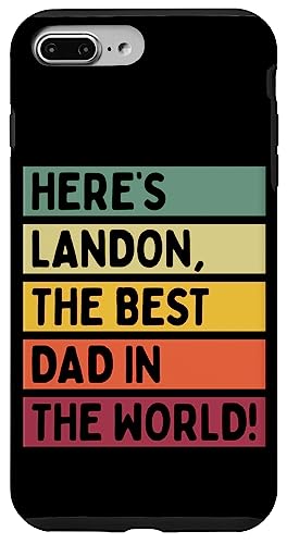 Hier ist Landon, der beste Vater der Welt, Vatertag, Retro Hülle für iPhone 7 Plus/8 Plus von Personalized Gift Ideas Landon