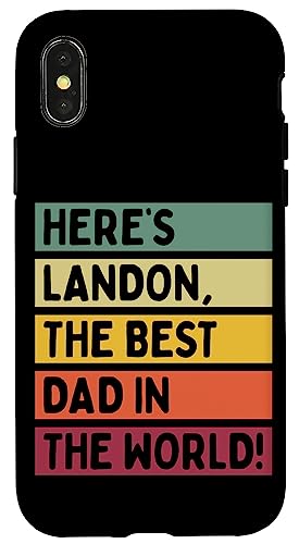 Hier ist Landon, der beste Vater der Welt, Vatertag, Retro Hülle für iPhone X/XS von Personalized Gift Ideas Landon