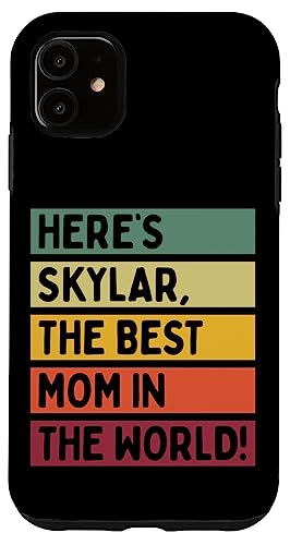 Hier ist Skylar, die beste Mutter der Welt, Muttertags-Retro Hülle für iPhone 11 von Personalized Gift Ideas Skylar