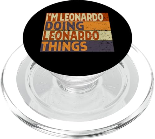 Retro I'm Leonardo Doing Leonardo Things Lustiger Geburtstags-Witz PopSockets PopGrip für MagSafe Retro I'm Leonardo Doing Leonardo Things Lustiger Geburtstags-Witz PopSockets PopGrip für MagSafe von Personalized Name Fathers Day outfit For Men