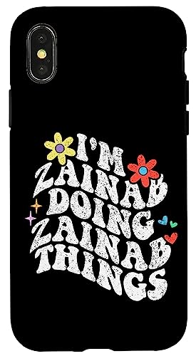 Groovy Im Zainab Doing Zainab Things Lustiger Muttertag Hülle für iPhone X/XS Groovy Im Zainab Doing Zainab Things Lustiger Muttertag Hülle für iPhone X/XS von Personalized Name Mothers Day outfit For Women