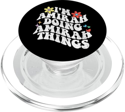 Retro Groovy I'm Amirah Doing Amirah Things Funny Mothers Day PopSockets PopGrip für MagSafe Retro Groovy I'm Amirah Doing Amirah Things Funny Mothers Day PopSockets PopGrip für MagSafe von Personalized Name Mothers Day outfit For Women