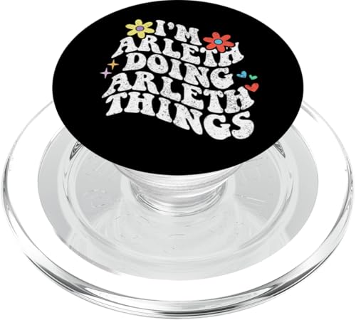 Retro Groovy I'm Arleth Doing Arleth Things Funny Mothers Day PopSockets PopGrip für MagSafe Retro Groovy I'm Arleth Doing Arleth Things Funny Mothers Day PopSockets PopGrip für MagSafe von Personalized Name Mothers Day outfit For Women
