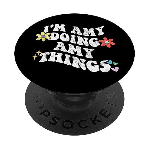 Retro Groovy Im AMY Doing AMY Things Lustige Muttertag PopSockets mit austauschbarem PopGrip von Personalized Name Mothers Day outfit For Women