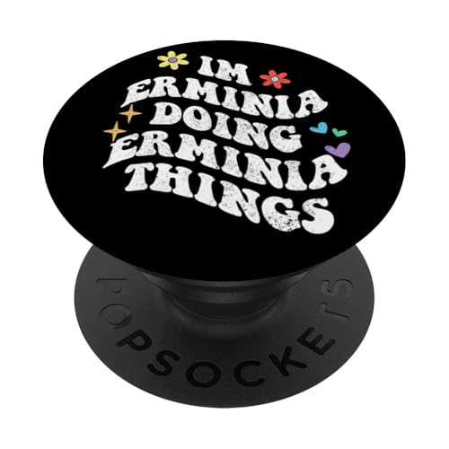 Retro Groovy Im Erminia Doing Erminia Things Funny Mother PopSockets Klebender PopGrip Retro Groovy Im Erminia Doing Erminia Things Funny Mother PopSockets Klebender PopGrip von Personalized Name Mothers Day outfit For Women