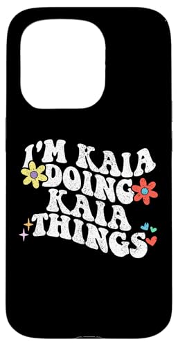 Retro Groovy Im Kaia Doing Kaia Things Lustige Muttertag Hülle für iPhone 15 Pro von Personalized Name Mothers Day outfit For Women