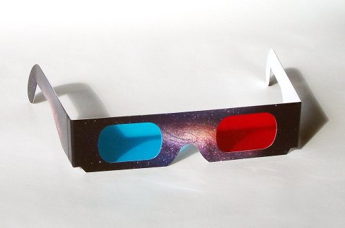 15 Stück hochwertige rot/Cyan 3D-Brille (Anaglyphenbrille) mit Aufdruck – Weltraum, Weltall, Sterne / 15 STK 3-D Pappbrillen von Perspektrum