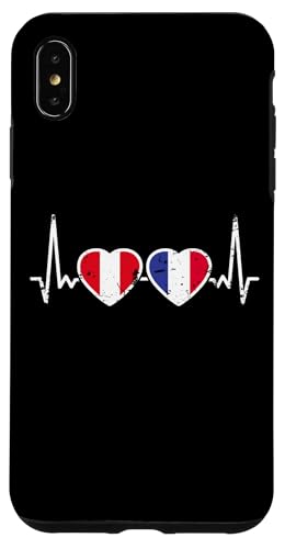 Peru Frankreich Vintage Herzschlag Flagge Franzose Peruaner Hülle für iPhone XS Max Peru Frankreich Vintage Herzschlag Flagge Franzose Peruaner Hülle für iPhone XS Max von Peruanische Stolz Perú Design Peru Geschenke