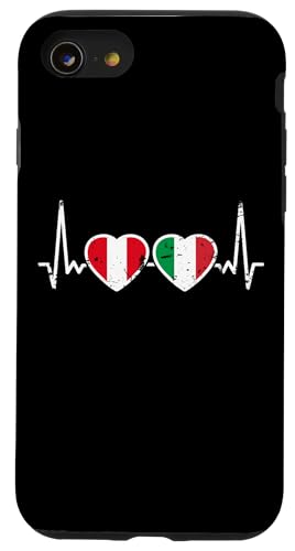 Peru Italien Vintage Herzschlag Flagge Italiener Peruaner Hülle für iPhone SE (2020) / 7 / 8 von Peruanische Stolz Perú Design Peru Geschenke