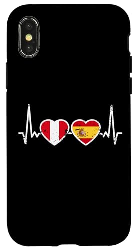 Peru Spanien Vintage Herzschlag Flagge Spanier Peruaner Hülle für iPhone X/XS Peru Spanien Vintage Herzschlag Flagge Spanier Peruaner Hülle für iPhone X/XS von Peruanische Stolz Perú Design Peru Geschenke