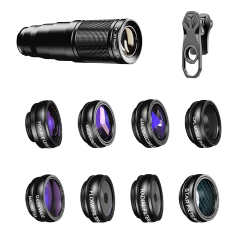 Pesfehhy 10-in-1-Handy-Objektiv-Set, bestehend aus einer 22-fachen Teleobjektiv, einer Fischaugenlinse, einer Makro-Weitwinkel-Linse und CPL-Filtern für Smartph Pesfehhy 10-in-1-Handy-Objektiv-Set, bestehend aus einer 22-fachen Teleobjektiv, einer Fischaugenlinse, einer Makro-Weitwinkel-Linse und CPL-Filtern für Smartph von Pesfehhy