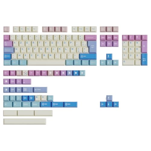 Pesfehhy 150 Tasten Keycaps PBT Keycaps Cherry Profile Sublimation Keycap für die meisten mechanischen Tastaturen D von Pesfehhy