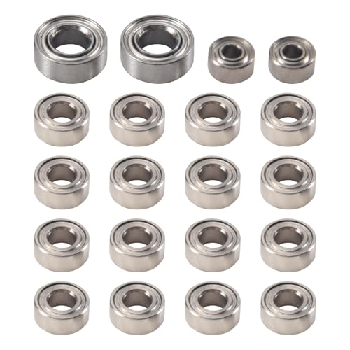 Pesfehhy 20 Stück Stahlkugellager für Axial SCX24 90081 AXI00001 AXI00002 1/24 RC Autoersatzteile Zubehör von Pesfehhy