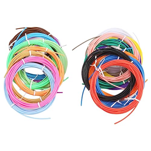 Pesfehhy 3D Drucken Stift PCL Filament NachfüLlung Packungen 1,75 Mm, Packung mit 20 ZufäLligen Farben, Niedrige Schmelzen Temperatur Von 70 Celsius, Geschenke für Kinder (200 FUß) von Pesfehhy