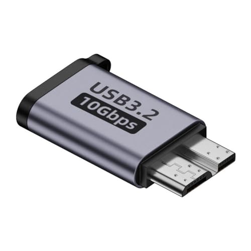 Pesfehhy Adapter Micro-B Stecker auf Typ C, Anschluss Typ C, USB 3.0 Micro-B für externe Festplatte, HDD-Kabel von Pesfehhy