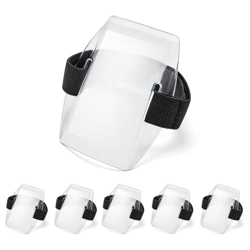 Pesfehhy Ausweishalter für Arm – 6 Stück ID-Kartenhalter für Armbinde, Badge, wasserdicht, mit verstellbarem elastischem Gurt Pesfehhy Ausweishalter für Arm – 6 Stück ID-Kartenhalter für Armbinde, Badge, wasserdicht, mit verstellbarem elastischem Gurt von Pesfehhy