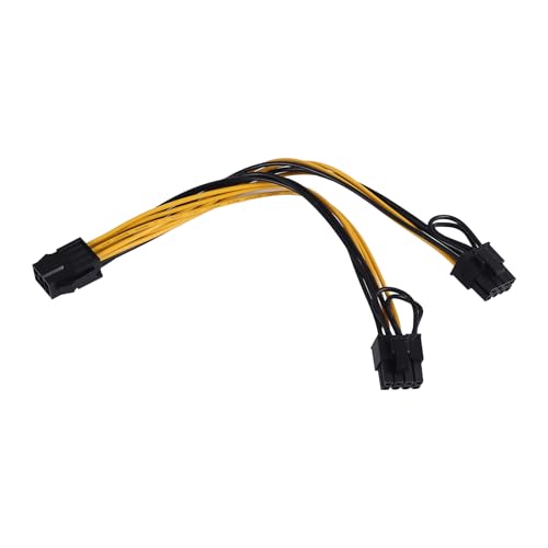 Pesfehhy PCI-E PCI Express 6 Pin auf Dual Dual 2 Ports 8 Pin (6 + 2 Pin) Adapter F/M männlich Grafikkarte GPU Netzkabel 18AWG 20 cm von Pesfehhy