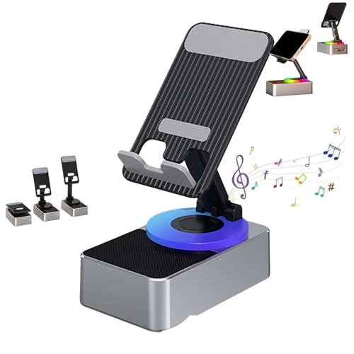Bluetooth-Audio-Powerbank-Halterung, 3-in-1 Bluetooth-Audio-Power-Handyhalterung, faltbarer Handy-Ständer, 360° drehbar, Bluetooth-Stereo-Sound, Bluetooth-Lautsprecher-Halterung, für Handy und Tablet Bluetooth-Audio-Powerbank-Halterung, 3-in-1 Bluetooth-Audio-Power-Handyhalterung, faltbarer Handy-Ständer, 360° drehbar, Bluetooth-Stereo-Sound, Bluetooth-Lautsprecher-Halterung, für Handy und Tablet von Pessrrtewg