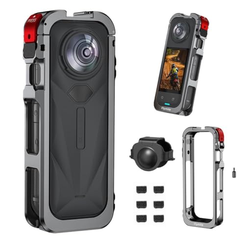 Kaninchenkäfig-Schutzhülle für Insta-360 X5, Metallrahmen, Erweiterungsadapterhalterung mit Objektivabdeckung und 6 Mikrofon-Windschutz, 6,35 mm Gewindeloch, integrierte Kaltschuh-Halterungen, für Kaninchenkäfig-Schutzhülle für Insta-360 X5, Metallrahmen, Erweiterungsadapterhalterung mit Objektivabdeckung und 6 Mikrofon-Windschutz, 6,35 mm Gewindeloch, integrierte Kaltschuh-Halterungen, für von Pessrrtewg